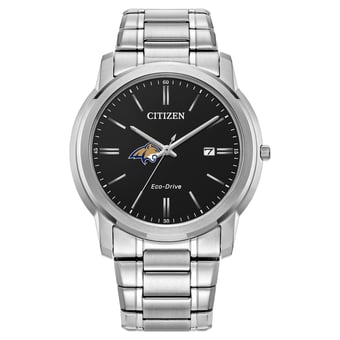 Men's Citizen Watch  Silver Montana State Bobcats Eco-Drive Black Dial Watch