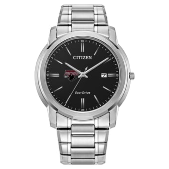 Men's Citizen Watch  Silver Clark Atlanta University Panthers Eco-Drive Black Dial Watch