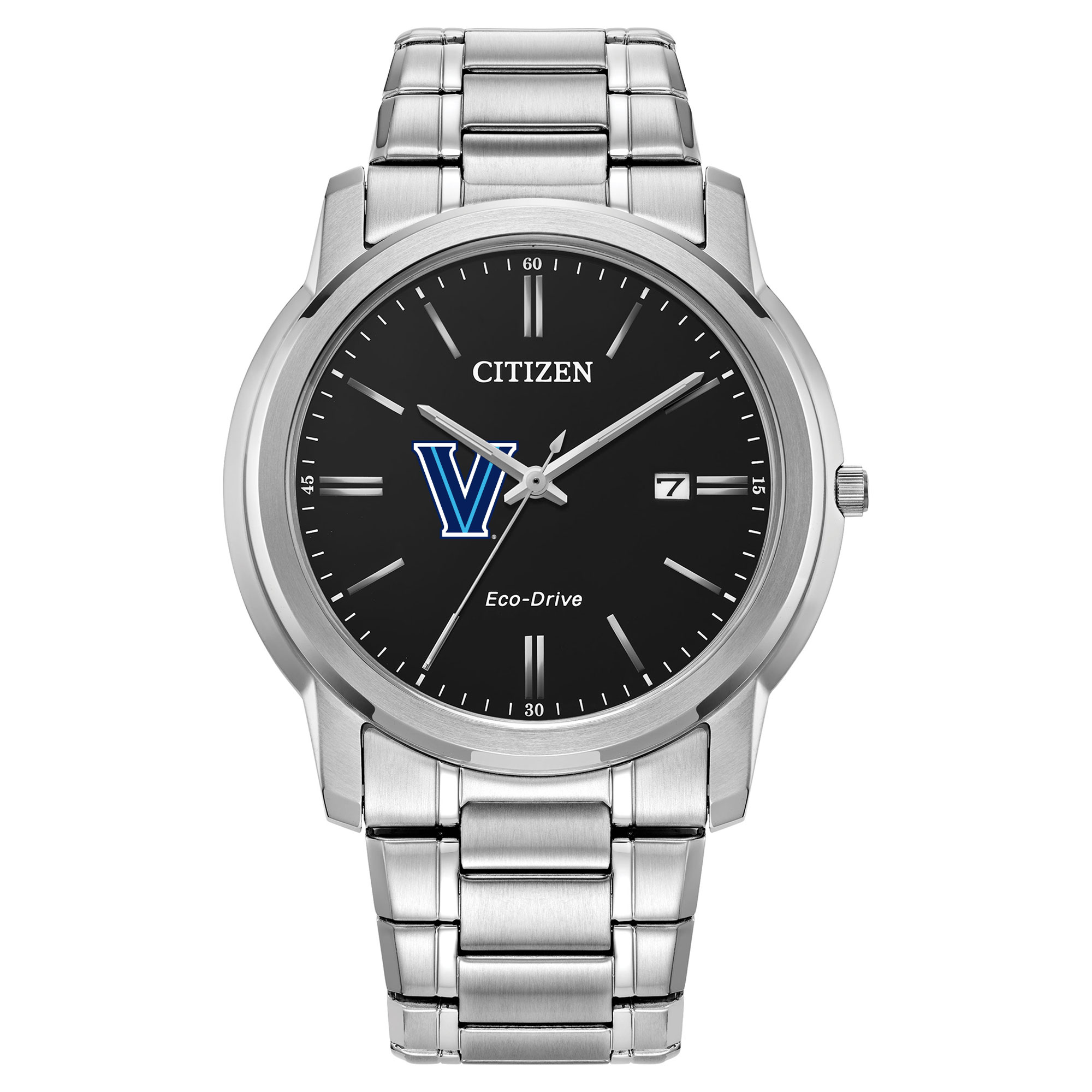 Men's Citizen Watch  Silver Villanova Wildcats Eco-Drive Black Dial Watch