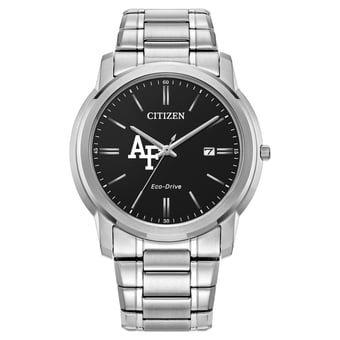 Men's Citizen Watch  Silver Air Force Falcons Eco-Drive Black Dial Watch