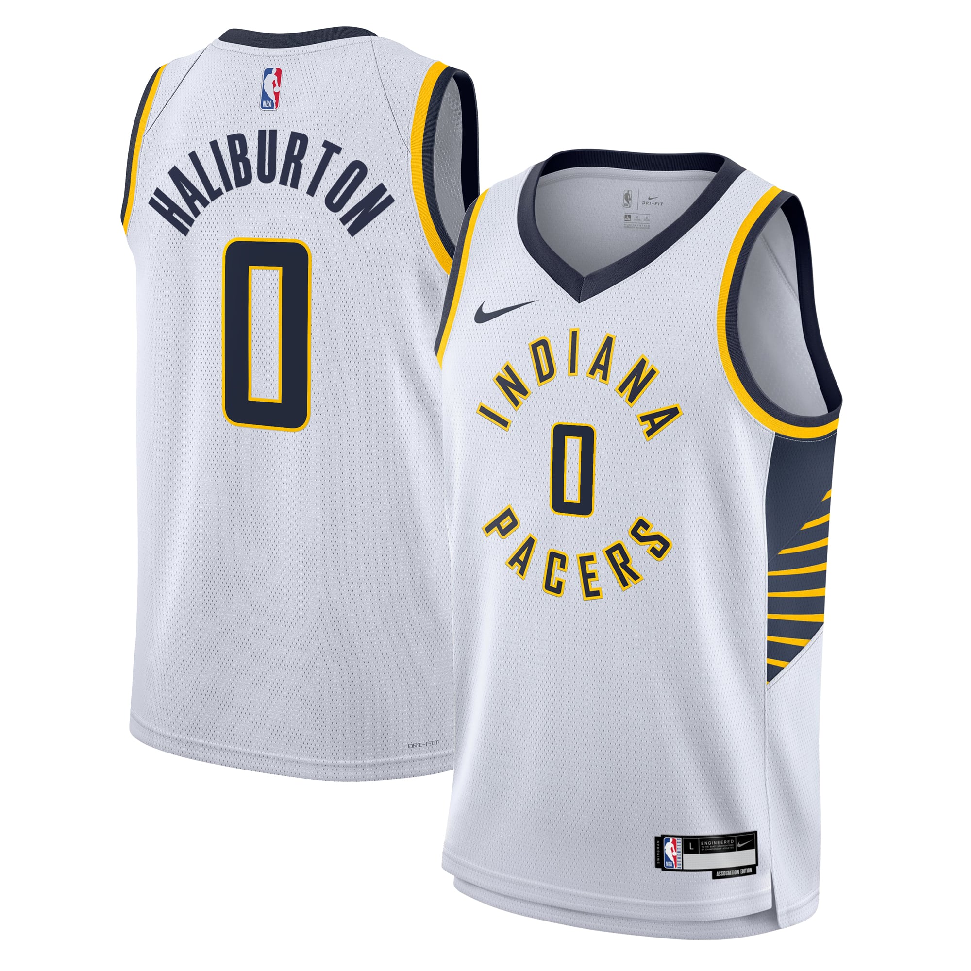 Camiseta Nike Association Edition Swingman de los Indiana Pacers - Blanca - Tyrese Haliburton - Juvenil