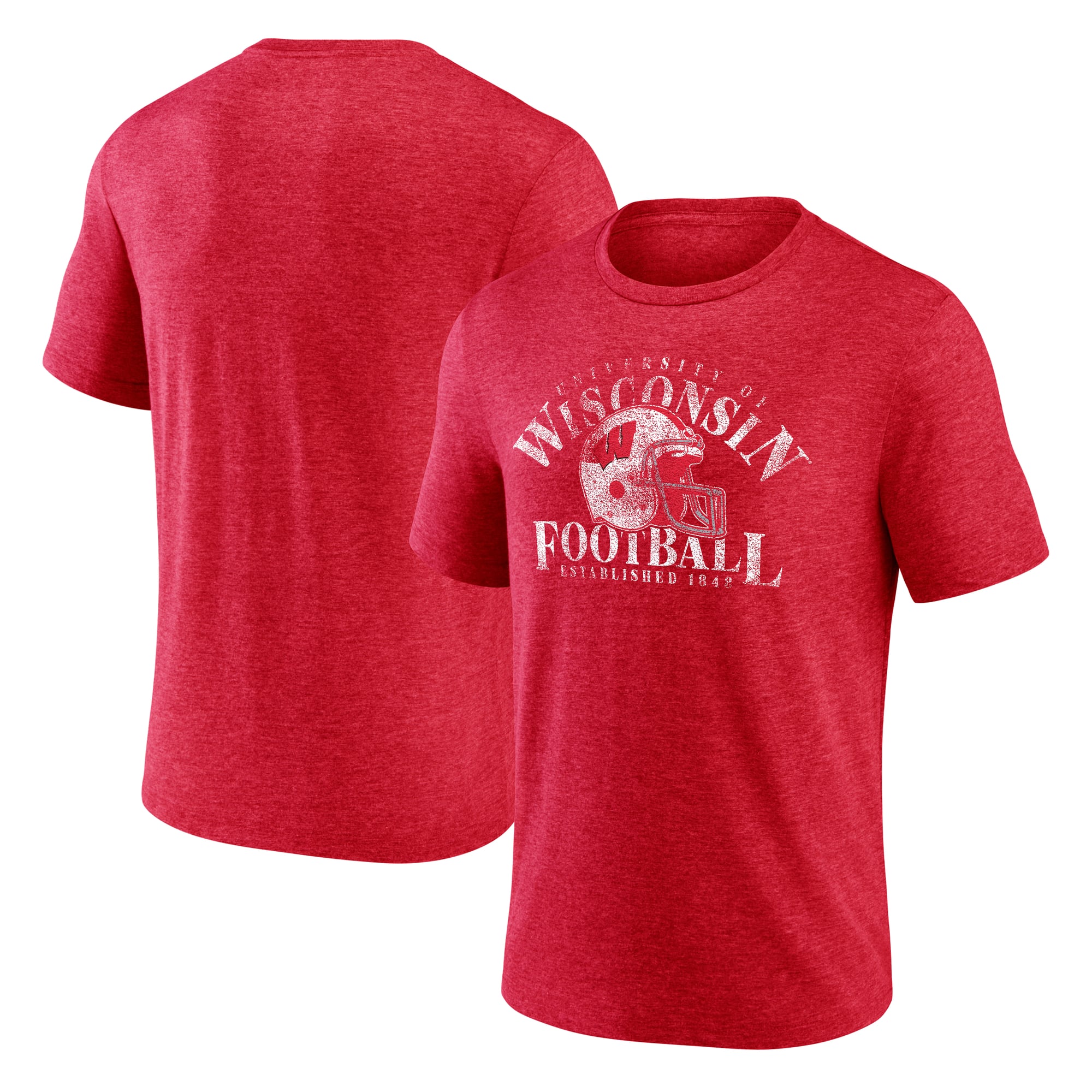Men's Red Wisconsin Badgers The Goods Tri-Blend T-Shirt