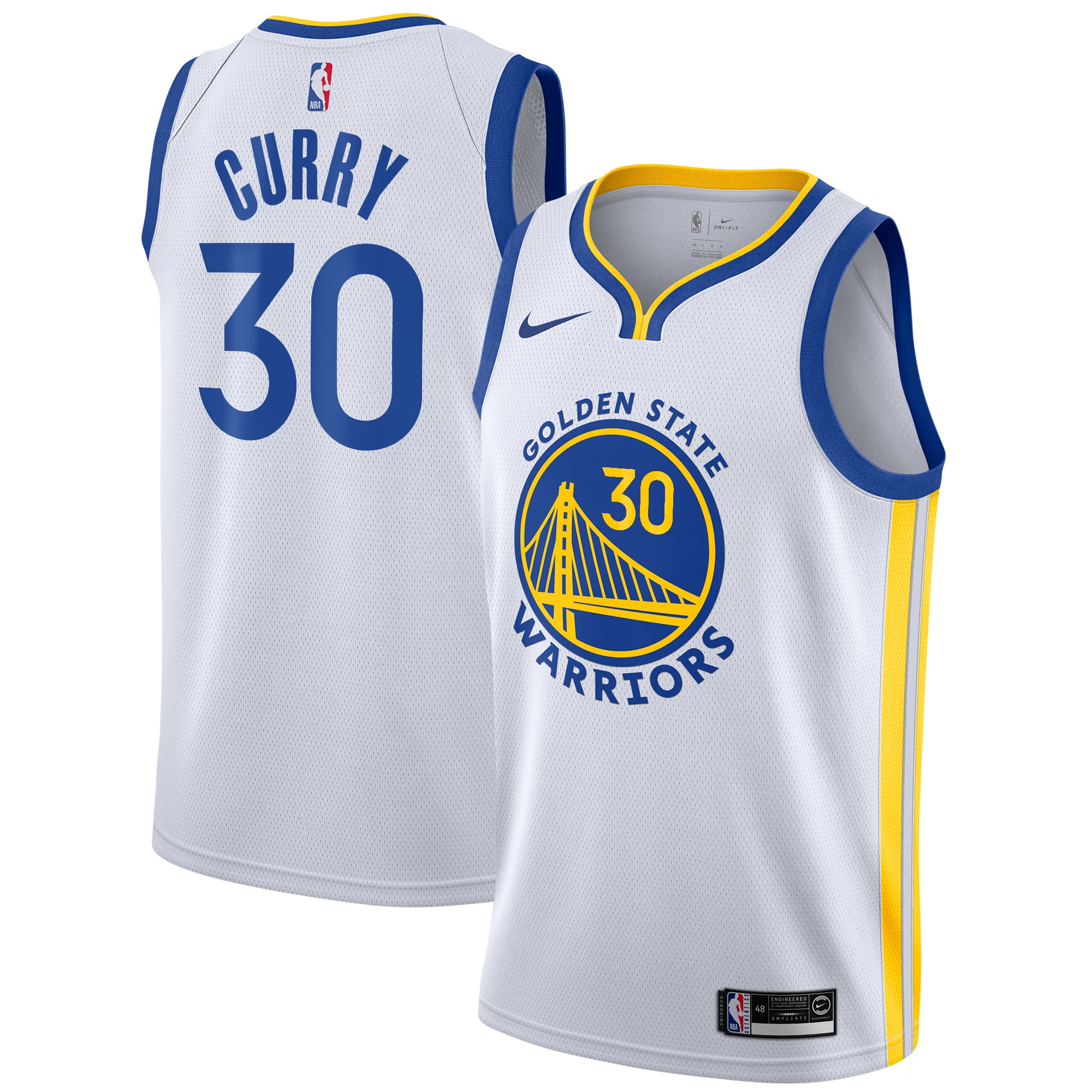 Camiseta Nike Association Edition Swingman de los Golden State Warriors - Blanca - Stephen Curry - Juvenil