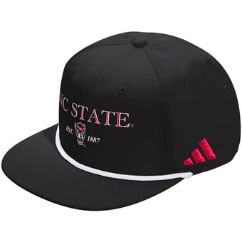 Unisex adidas  Black NC State Wolfpack Seasonal Rope Adjustable Hat