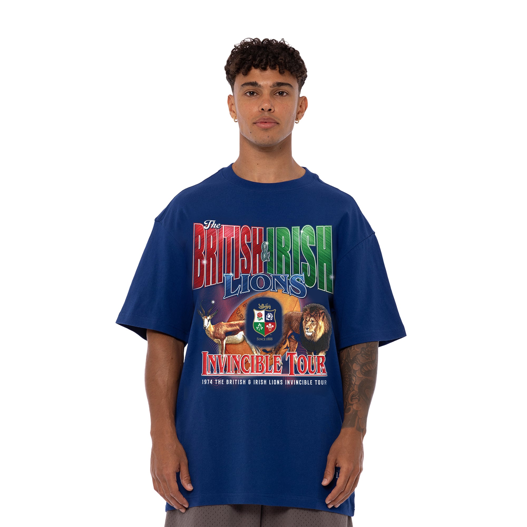 British & Irish Lions x Mitchell & Ness The 1974 Invincible Tour T-Shirt - Blu navy