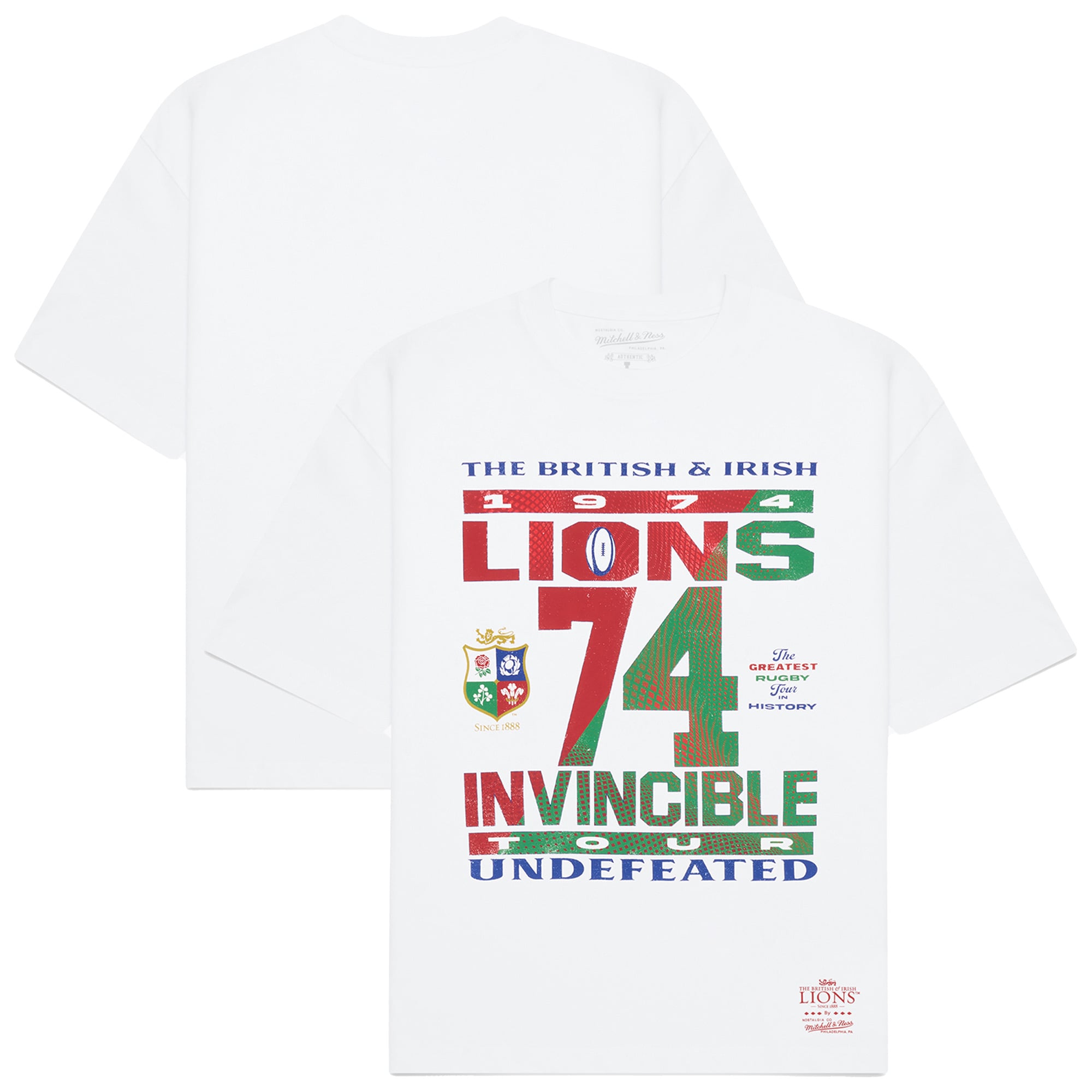 British & Irish Lions x Mitchell & Ness 74 Invincible Undefeated Tour T-Shirt - Crema