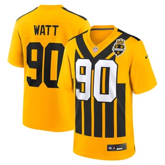 Youth Nike T.J. Watt Gold Pittsburgh Steelers Alternate 1933 Throwback Game Jersey