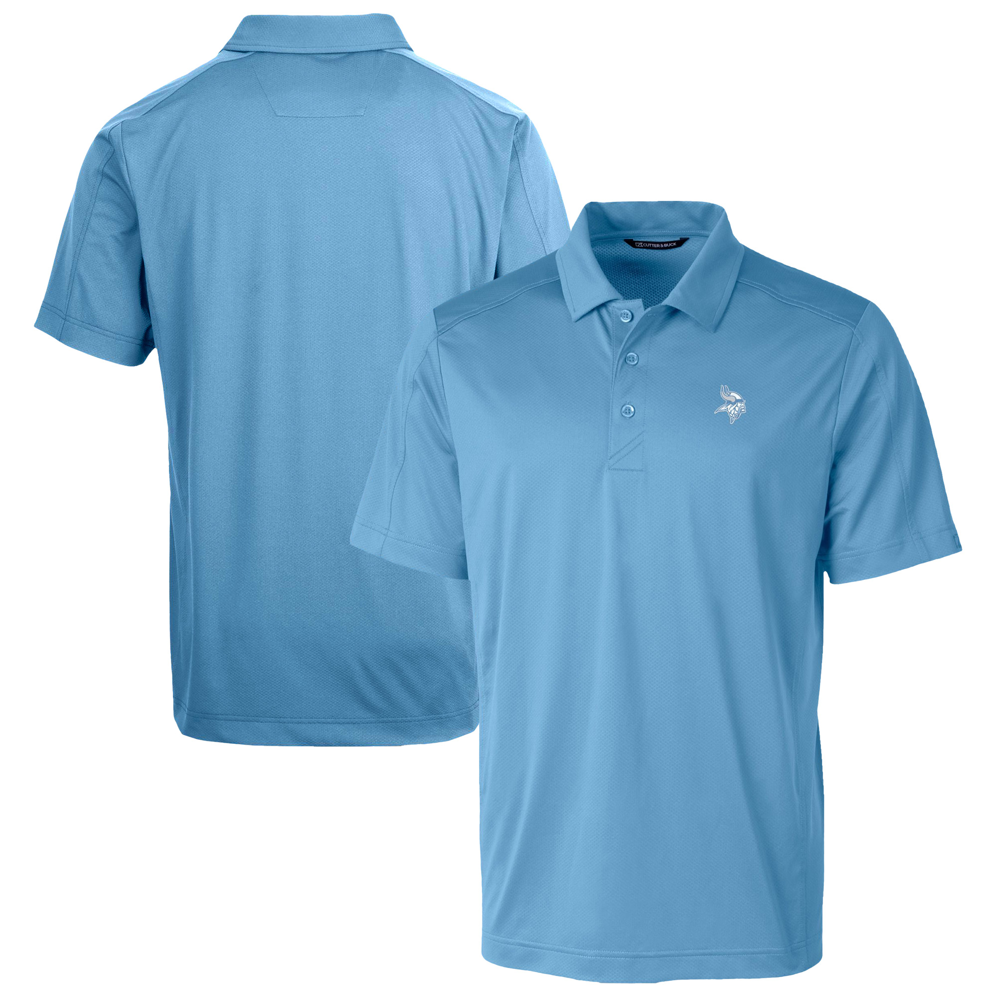 Men's Cutter & Buck Powder Blue Minnesota Vikings Prospect Eco Textured Stretch Recycled Big & Tall Polo