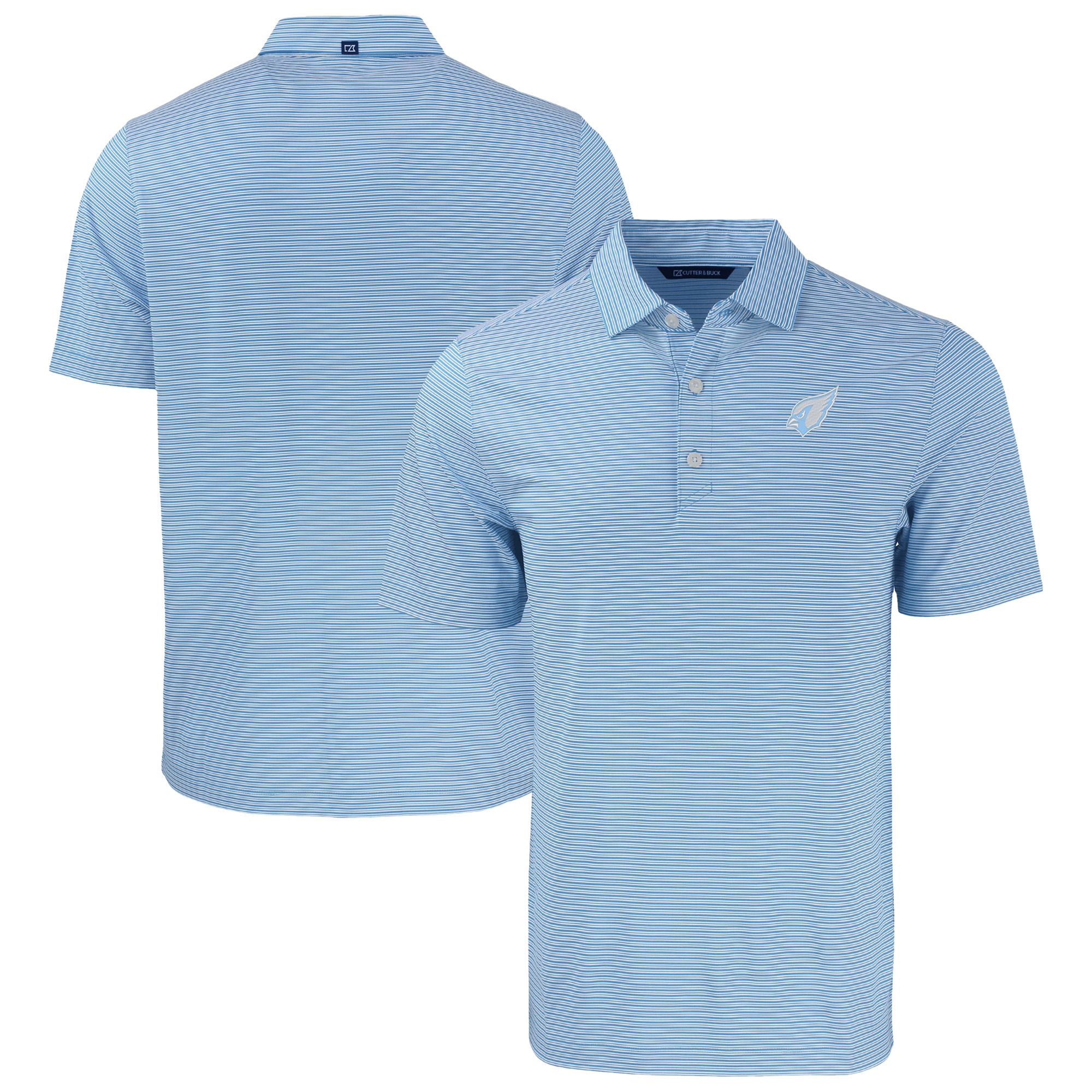 Men's Cutter & Buck Powder Blue Arizona Cardinals Forge Eco Double Stripe Stretch Recycled Big & Tall Polo