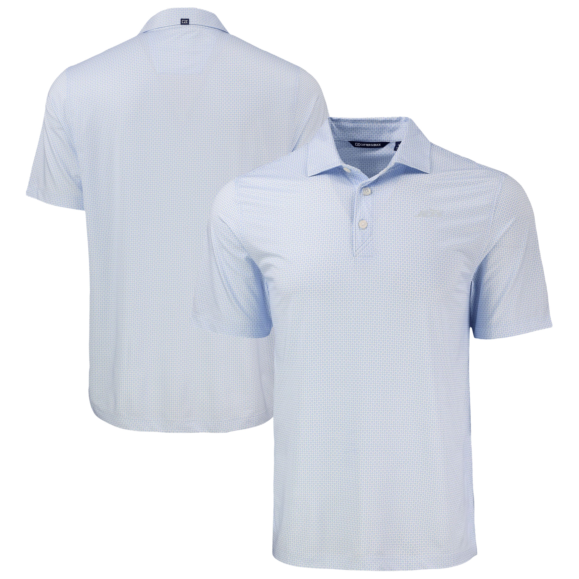 Men's Cutter & Buck Powder Blue New York Jets Pike Eco Diamond Dot Print Recycled Big & Tall Polo