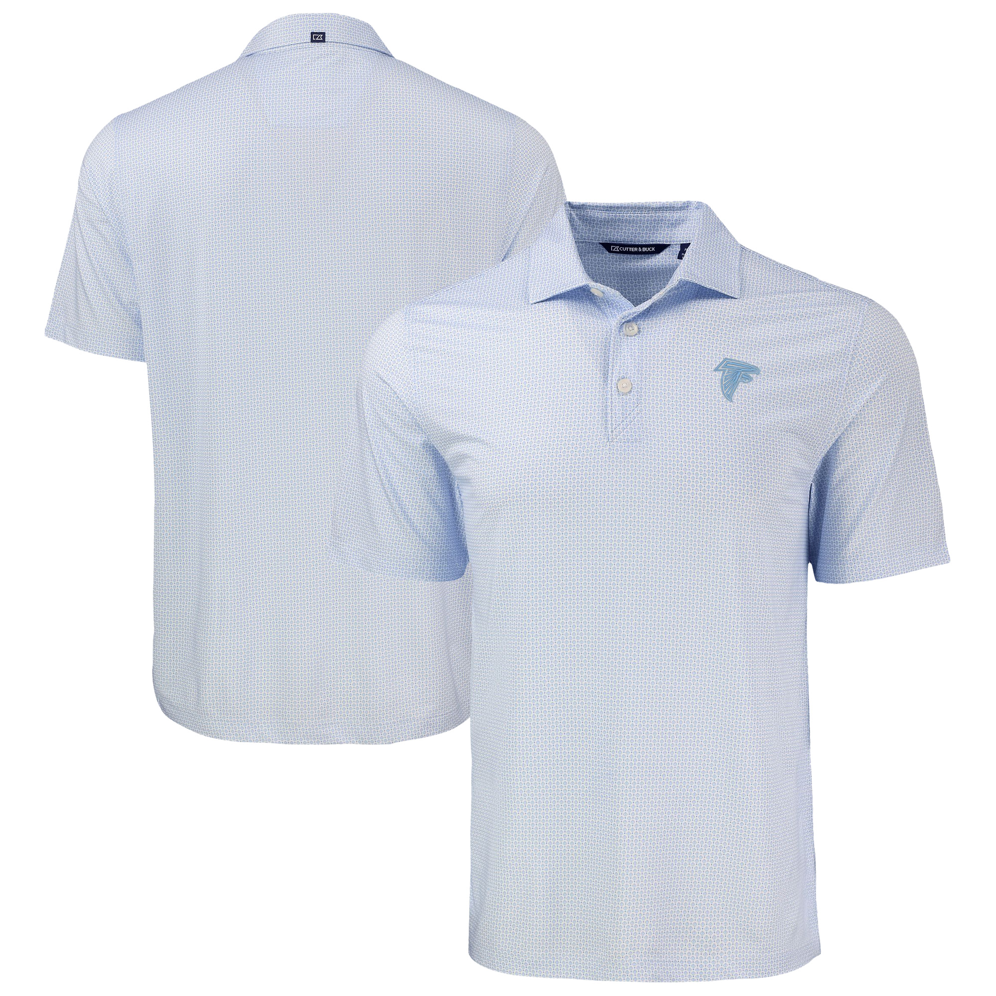 Men's Cutter & Buck Powder Blue Atlanta Falcons Pike Eco Diamond Dot Print Recycled Big & Tall Polo