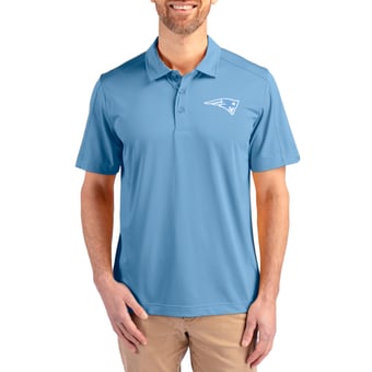 Men's Cutter & Buck  Powder Blue New England Patriots Prospect Eco Textured Stretch Recycled Polo