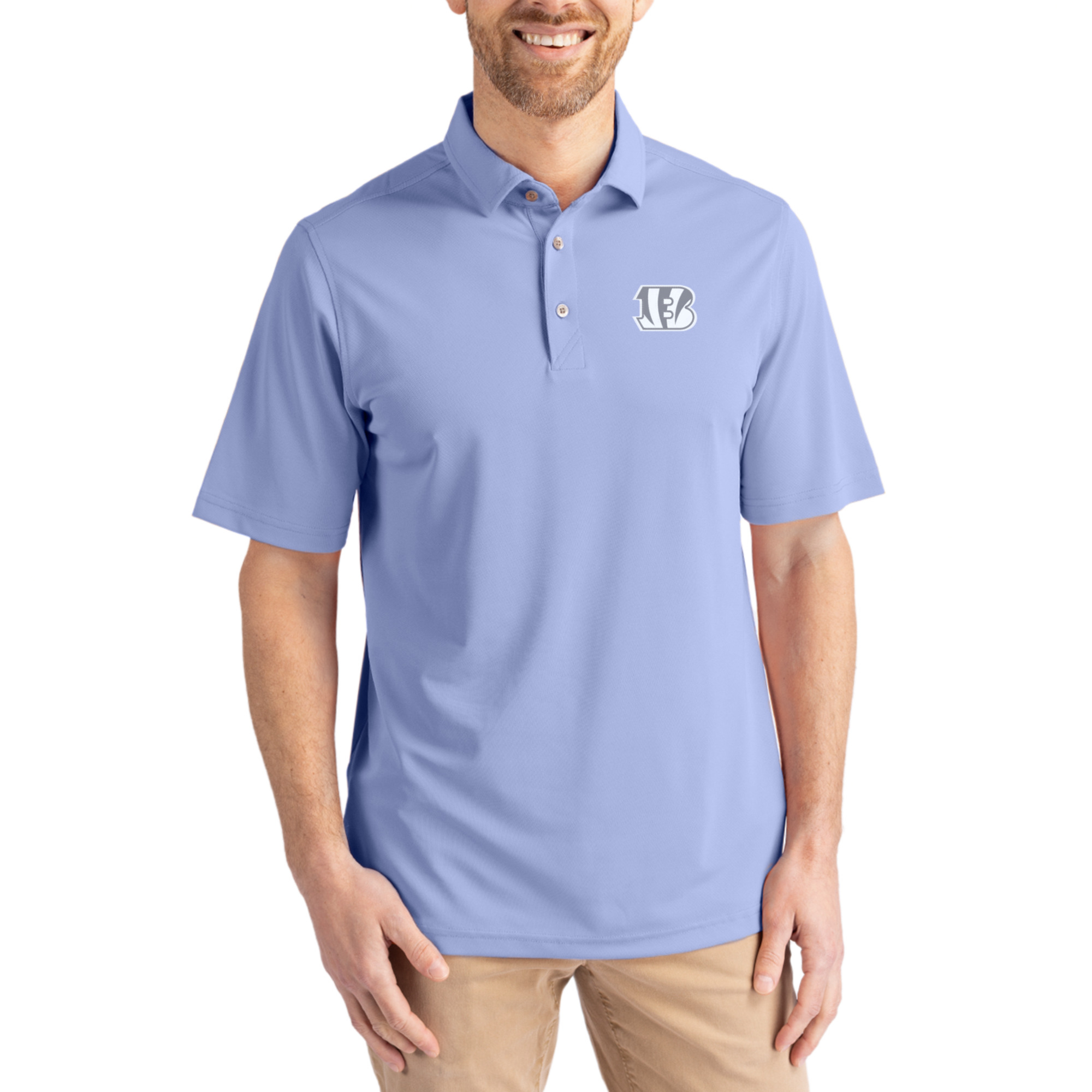 Men's Cutter & Buck Purple Cincinnati Bengals Virtue Eco Pique Recycled Polo