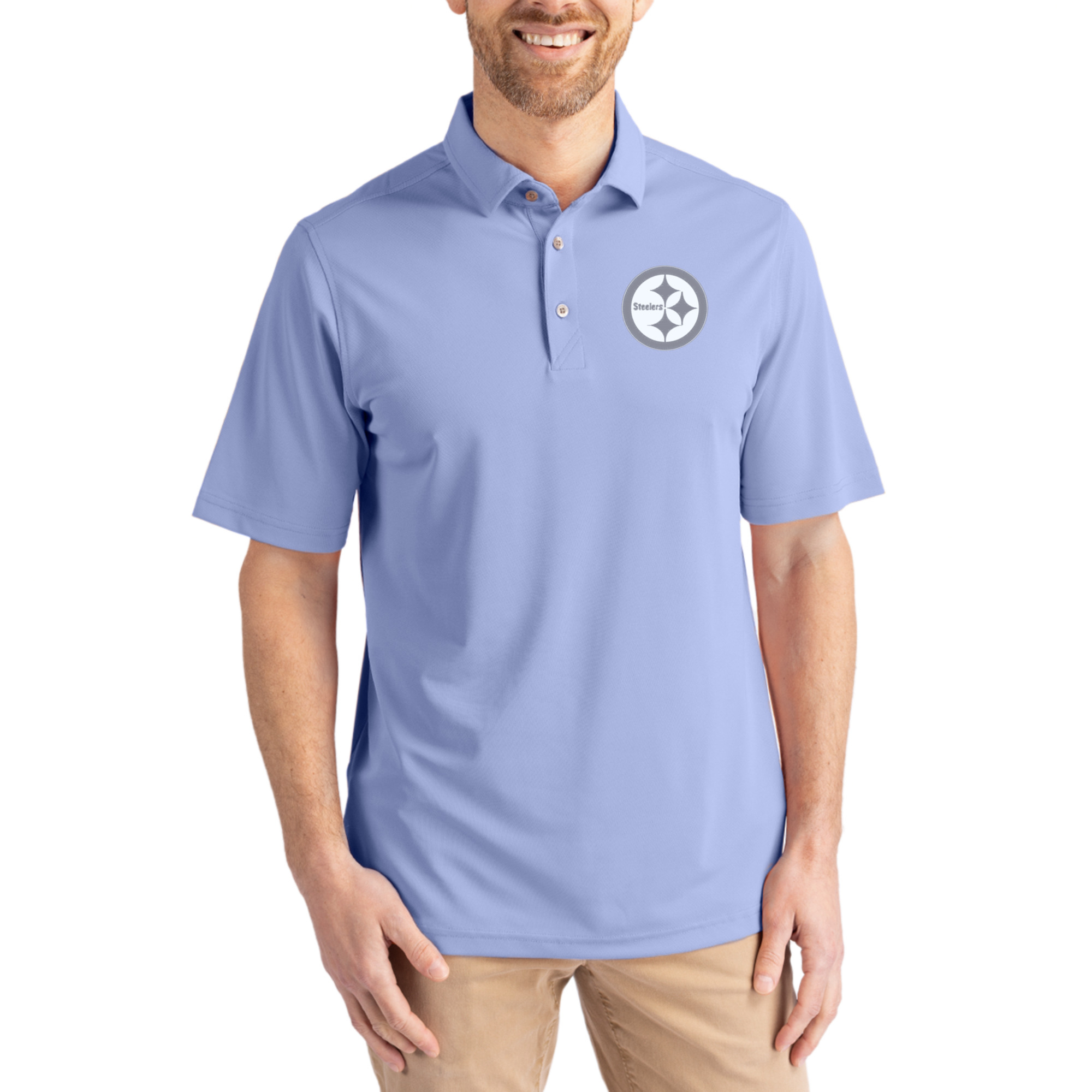 Men's Cutter & Buck  Purple Pittsburgh Steelers Virtue Eco Pique Recycled Polo