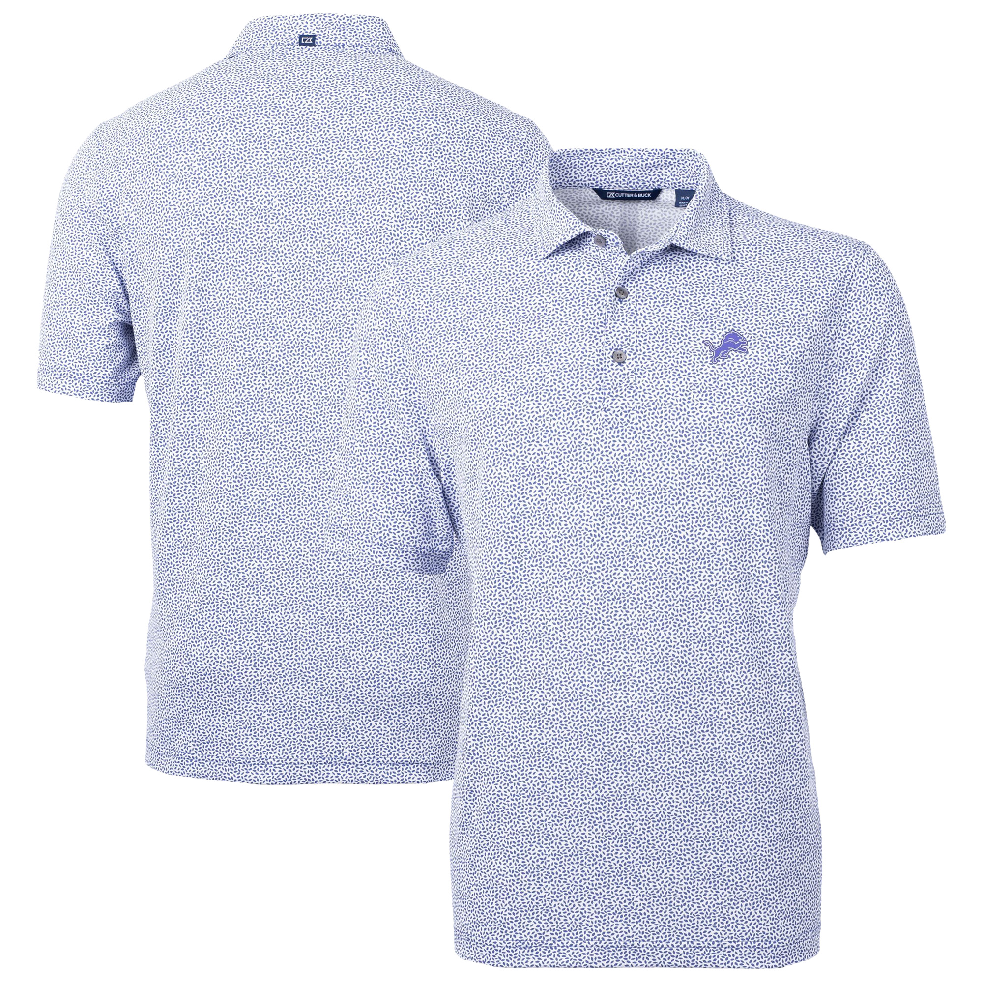 Men’s Cutter & Buck Purple Detroit Lions Virtue Eco Pique Botanical Print Recycled Polo Men’s Cutter & Buck Purple Detroit Lions Virtue Eco Pique Botanical Print Recycled Polo