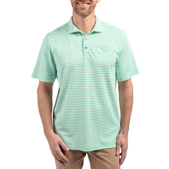 Men's Cutter & Buck Green Kansas City Chiefs Virtue Eco Pique Stripe Recycled Polo