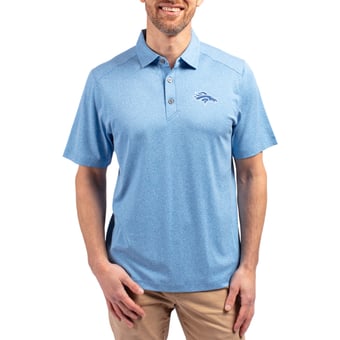 Men's Cutter & Buck Heather Powder Blue Denver Broncos Forge Eco Stretch Recycled Polo