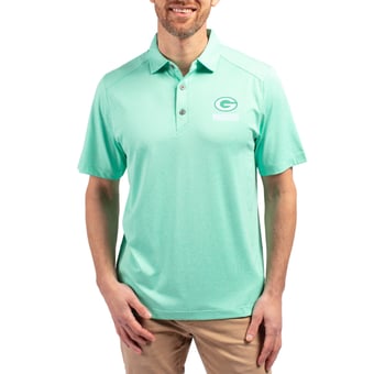 Men's Cutter & Buck Heather Mint Green Bay Packers Forge Eco Stretch Recycled Polo
