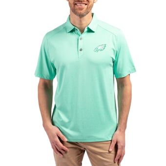 Men's Cutter & Buck Heather Mint Philadelphia Eagles Forge Eco Stretch Recycled Polo
