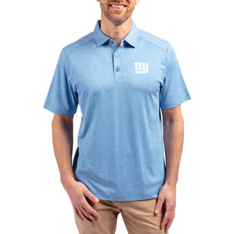 Men's Cutter & Buck Heather Powder Blue New York Giants Forge Eco Stretch Recycled Polo