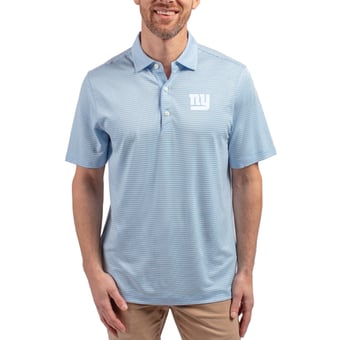 Men's Cutter & Buck Powder Blue New York Giants Forge Eco Double Stripe Stretch Recycled Polo