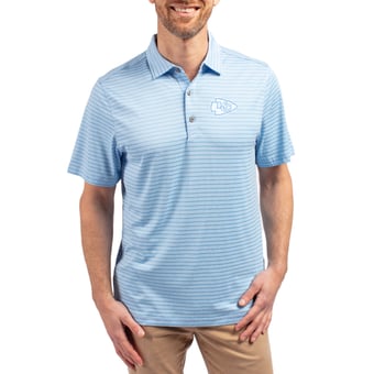 Men's Cutter & Buck Mint Kansas City Chiefs Forge Eco Heathered Stripe Stretch Recycled Polo