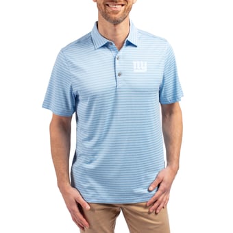 Men's Cutter & Buck Mint New York Giants Forge Eco Heathered Stripe Stretch Recycled Polo