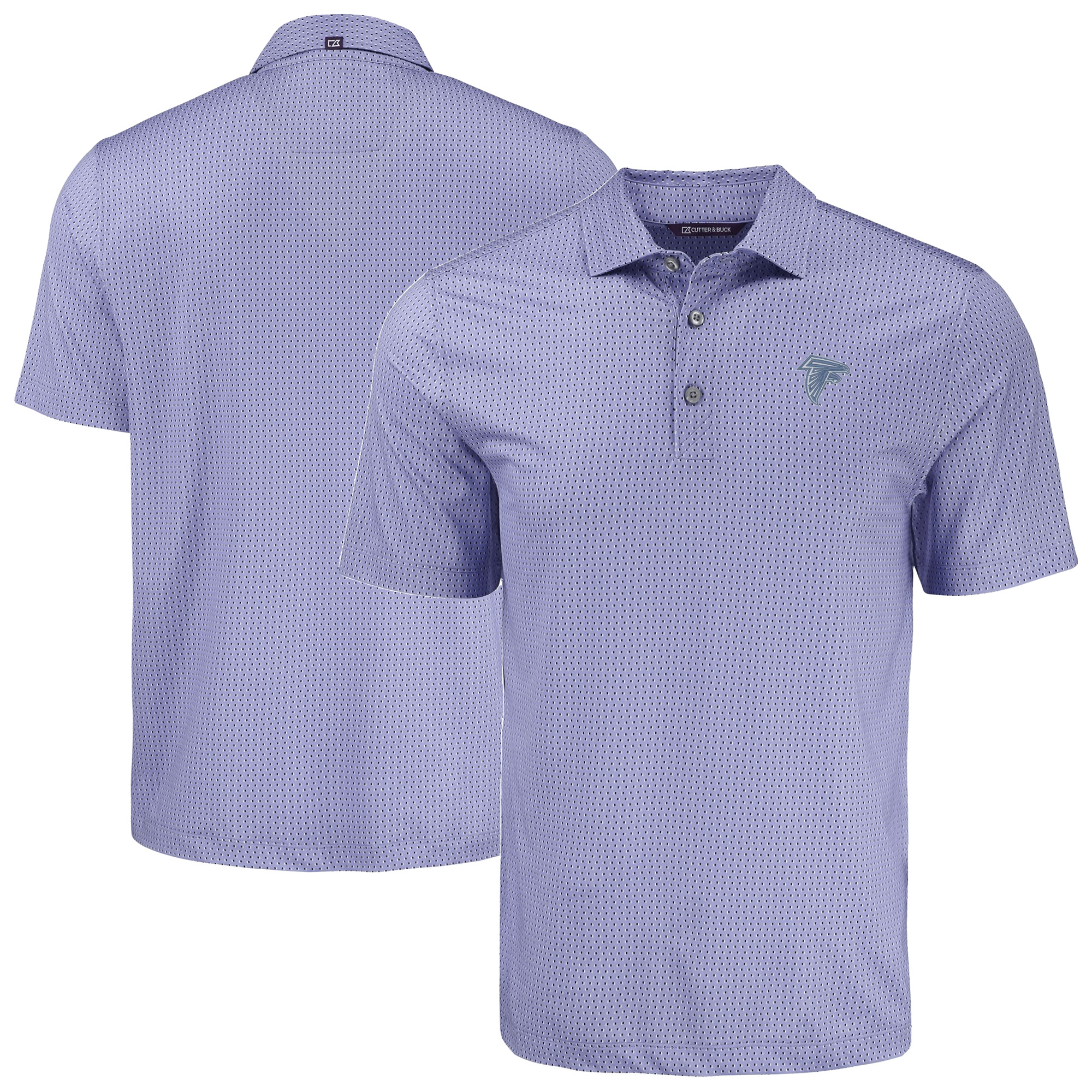 Men's Cutter & Buck Purple Atlanta Falcons Pike Eco Shadow Check Print Recycled Polo