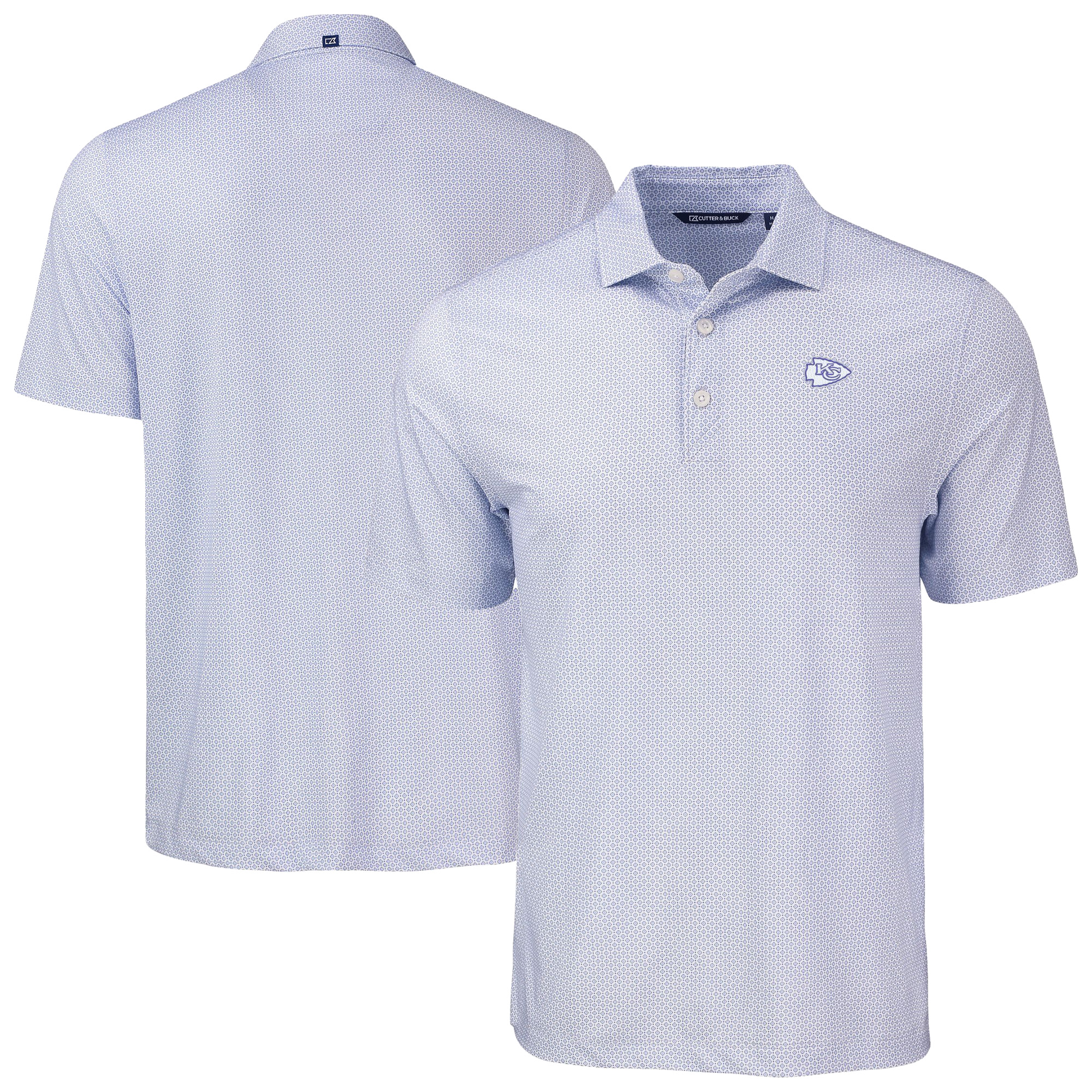 Men's Cutter & Buck Purple Kansas City Chiefs Pike Eco Diamond Dot Print Recycled Polo