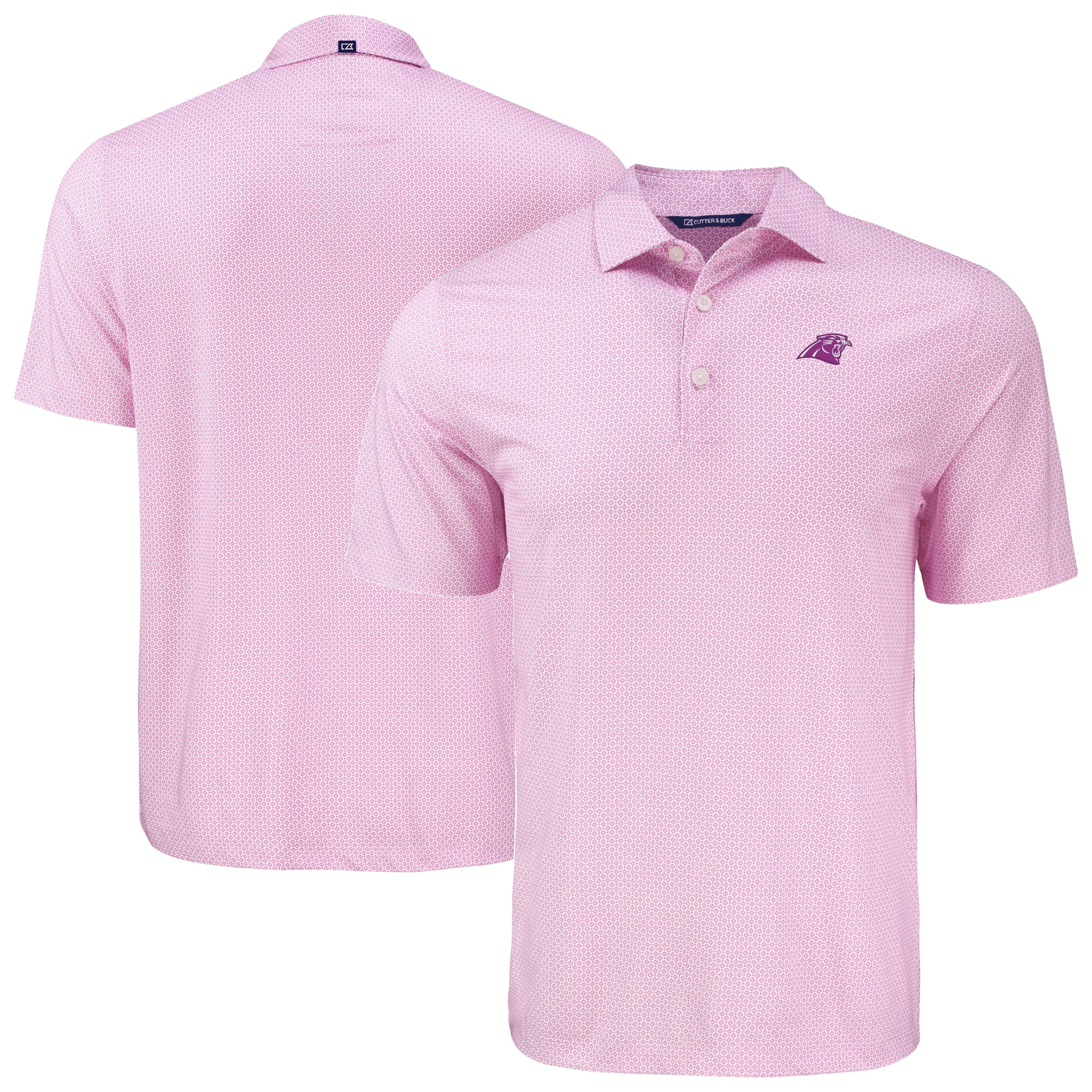 Men’s Cutter & Buck Pink Carolina Panthers Pike Eco Diamond Dot Print Recycled Polo Men’s Cutter & Buck Pink Carolina Panthers Pike Eco Diamond Dot Print Recycled Polo