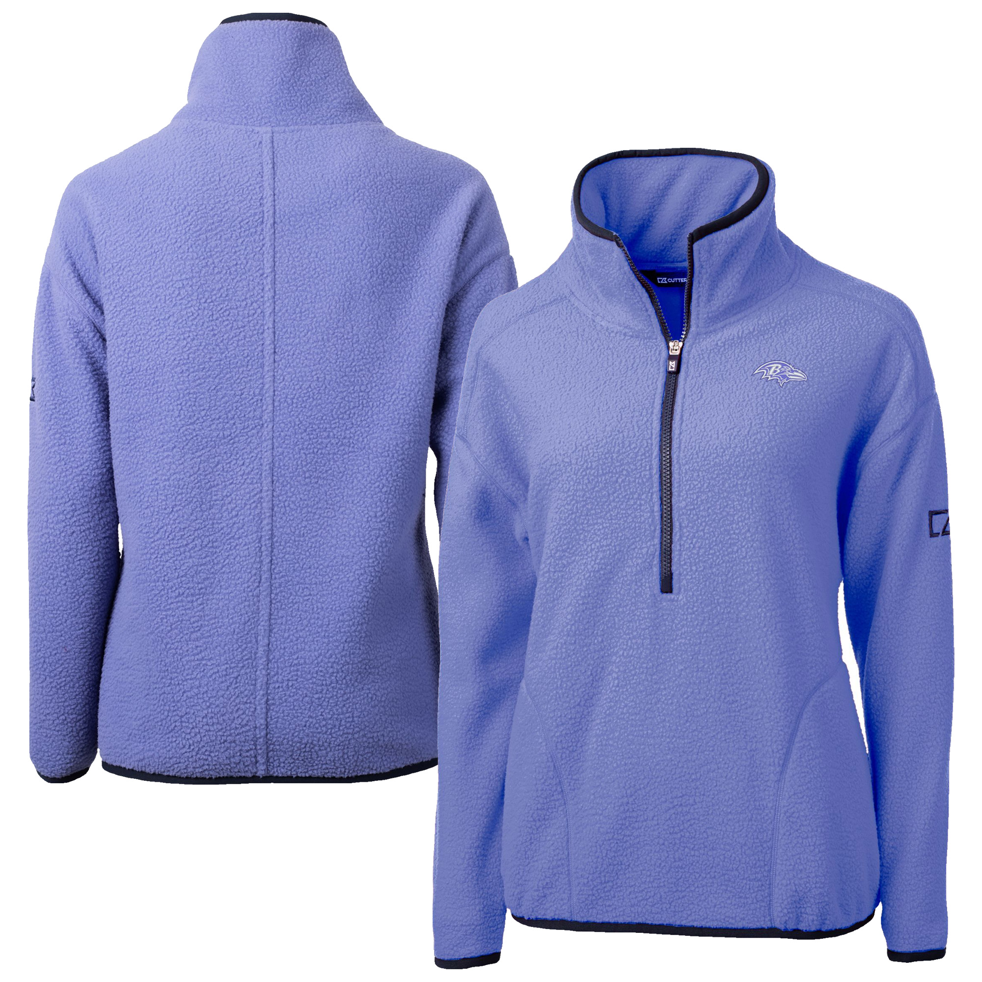 Women's Cutter & Buck Lavender Baltimore Ravens Cascade Eco Fleece Half-Zip Jacket