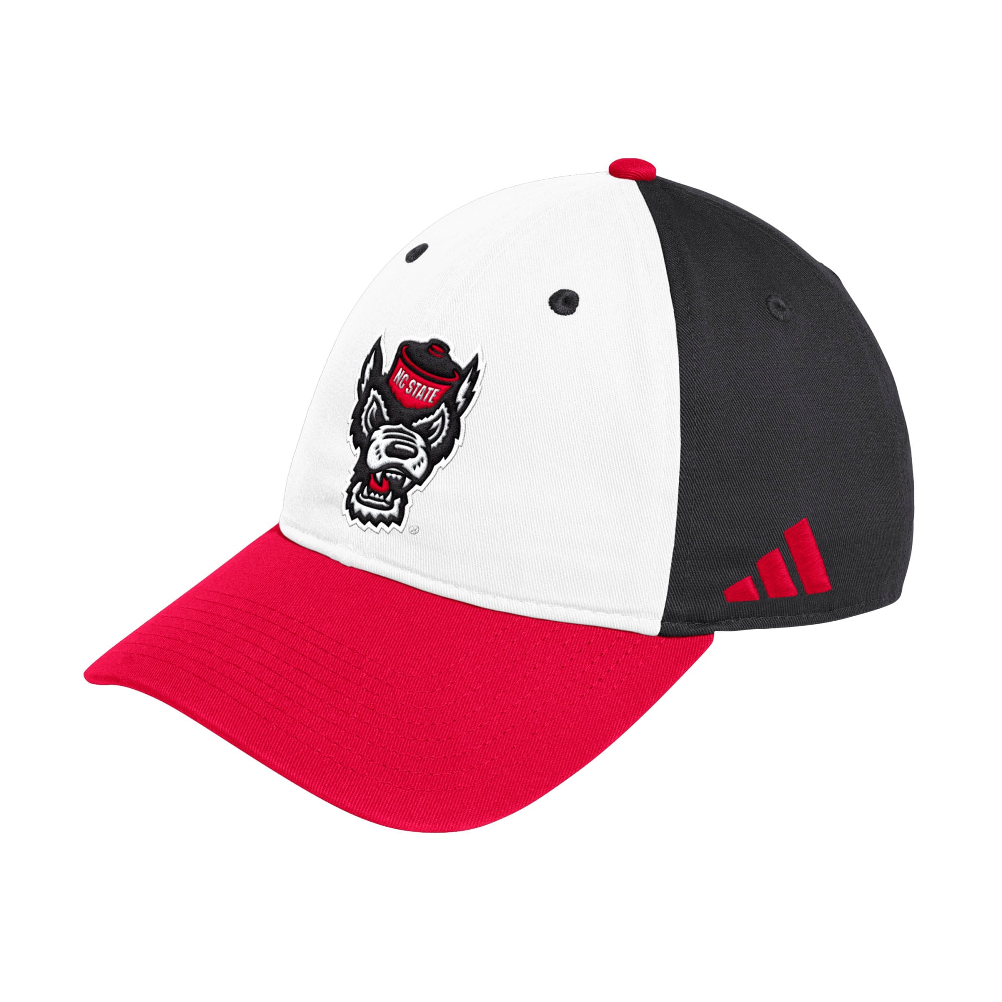 Unisex adidas White/Red NC State Wolfpack Seasonal Baseball Slouch Adjustable Hat