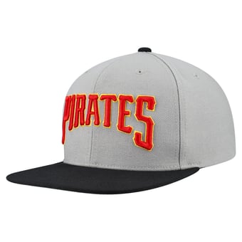 Men's Mitchell & Ness Gray Pittsburgh Pirates Cooperstown Collection Basic Flip Snapback Hat