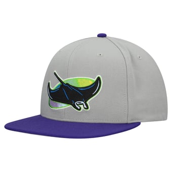 Men's Mitchell & Ness Gray Tampa Bay Rays Cooperstown Collection Basic Flip Snapback Hat
