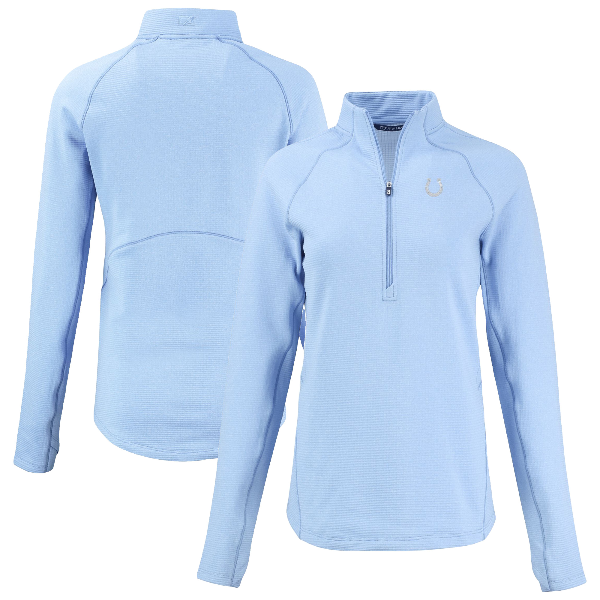 Women's Cutter & Buck Powder Blue Indianapolis Colts Peshastin Eco Fleece Recycled Half-Zip Top