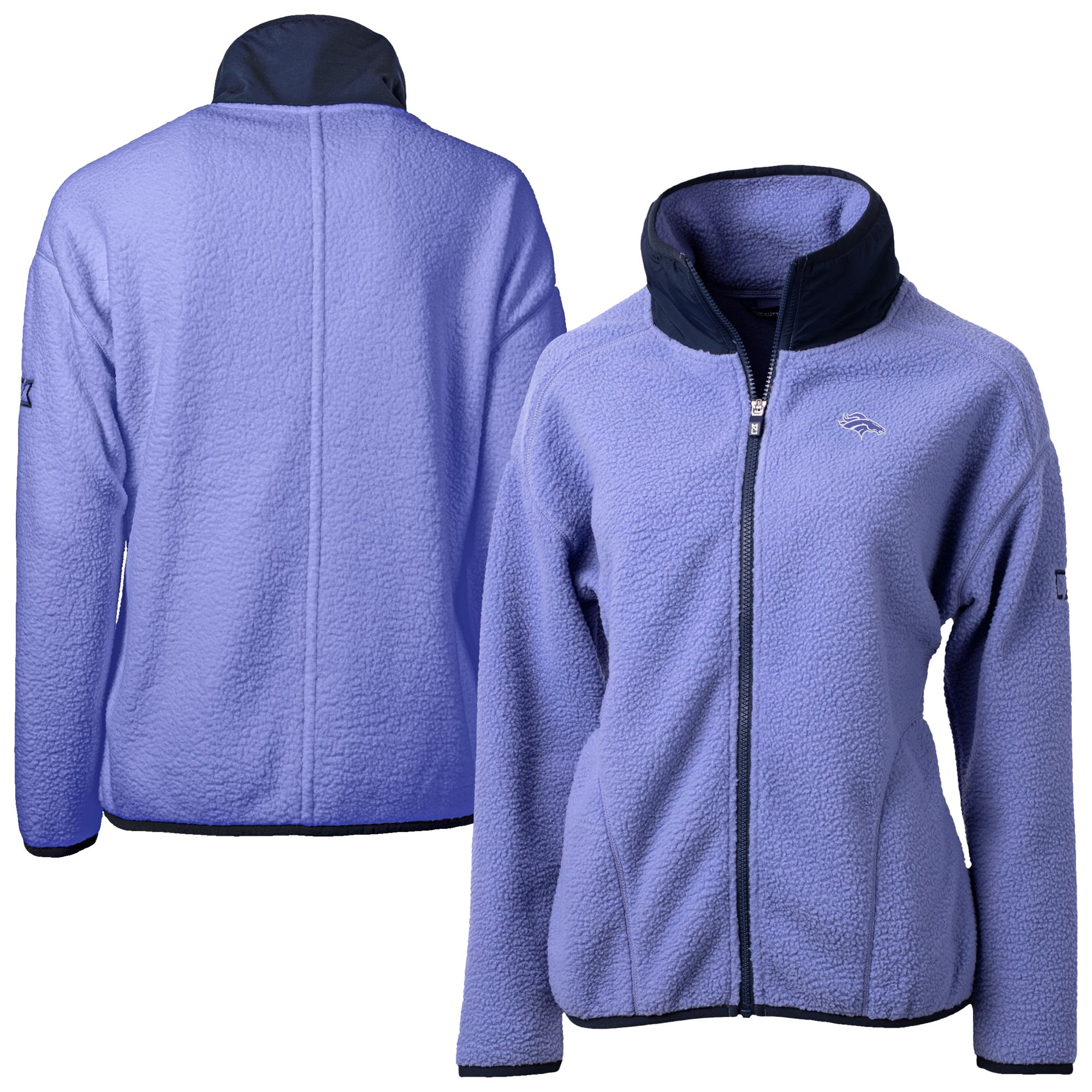Women's Cutter & Buck Purple Denver Broncos Cascade Eco Fleece Full-Zip Jacket