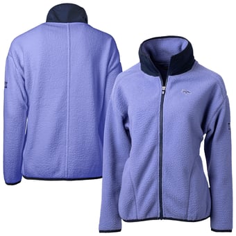 Women's Cutter & Buck Purple Denver Broncos Cascade Eco Fleece Full-Zip Jacket