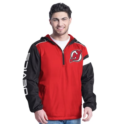 Men's G-III Sports by Carl Banks Red/Black New Jersey Devils Lateral Half-Zip Hoodie Jacket