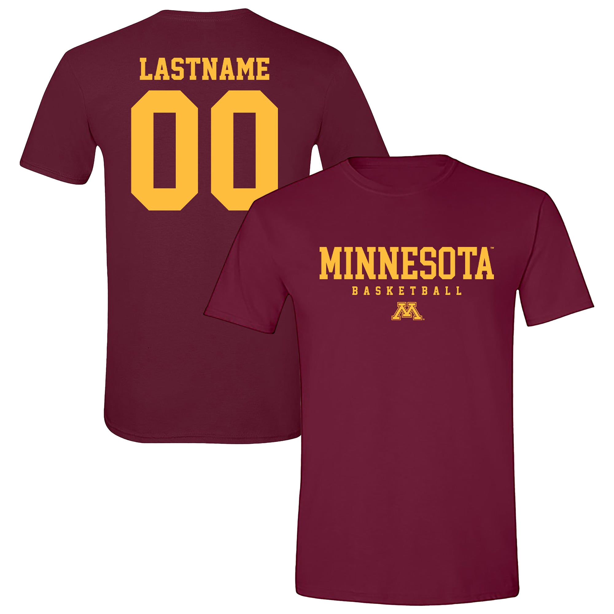 Unisex  Maroon Minnesota Golden Gophers Collegiate Men's Basketball NIL Pick-A-Player T-Shirt