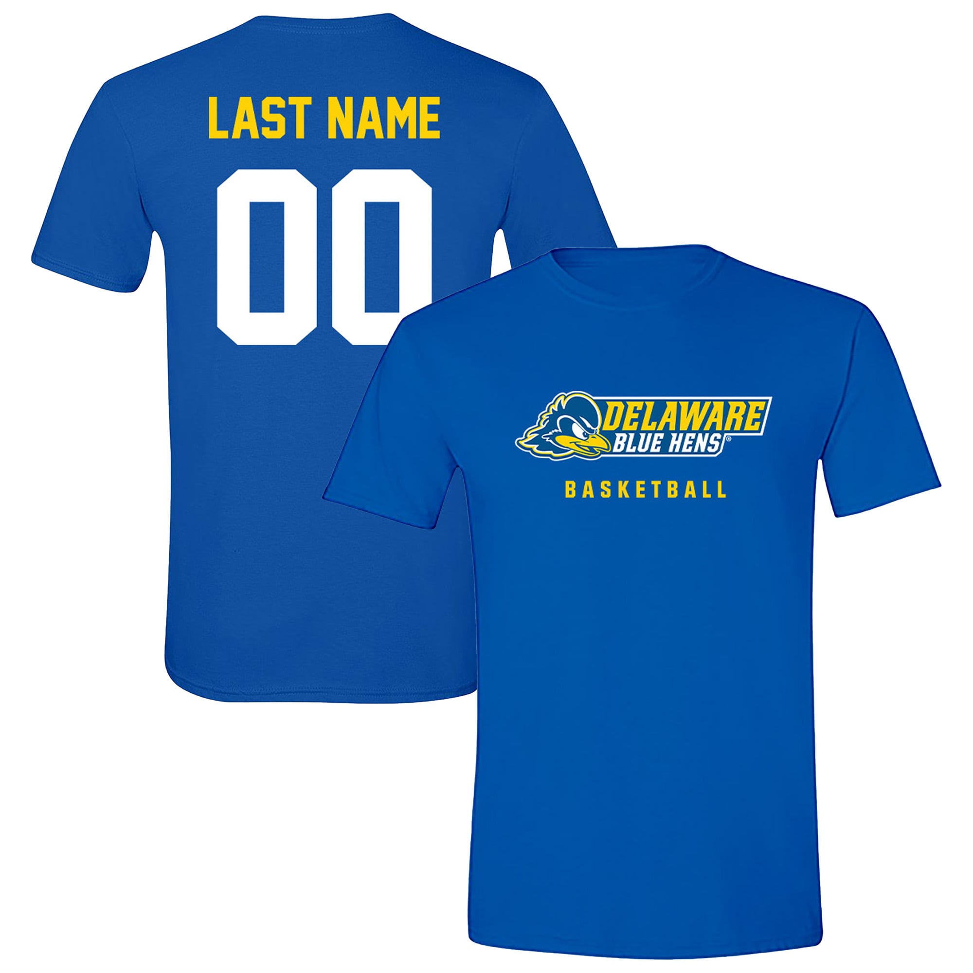 Unisex  Royal Delaware Fightin' Blue Hens Collegiate Men's Basketball NIL Pick-A-Player T-Shirt