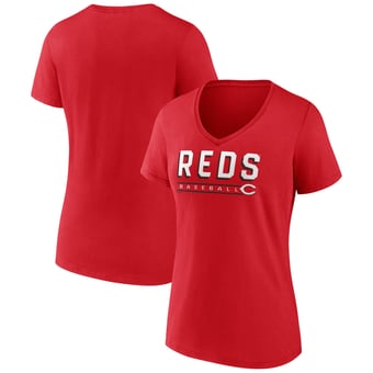 Women's Red Cincinnati Reds Primary Play V-Neck T-Shirt