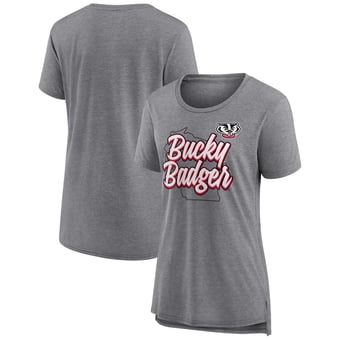Women's Gray Wisconsin Badgers True Mascot Tri-Blend T-Shirt