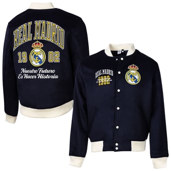 Men's Sport Design Sweden  Navy Real Madrid Free Kick Wool Varsity Jacket