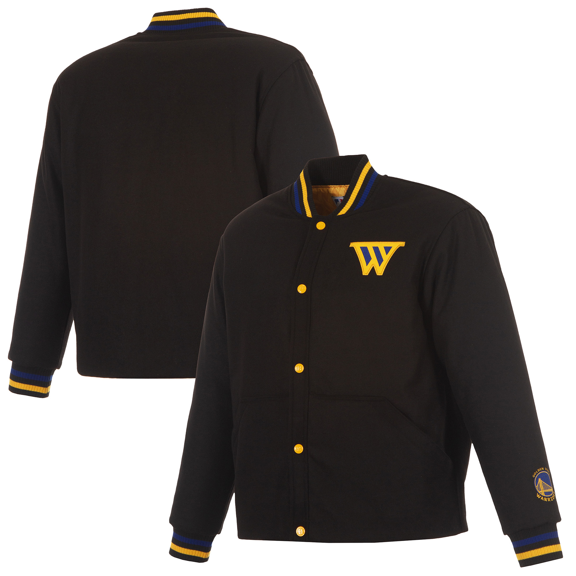 Men's JH Design Black Golden State Warriors Statement Edition Full-Snap Jacket