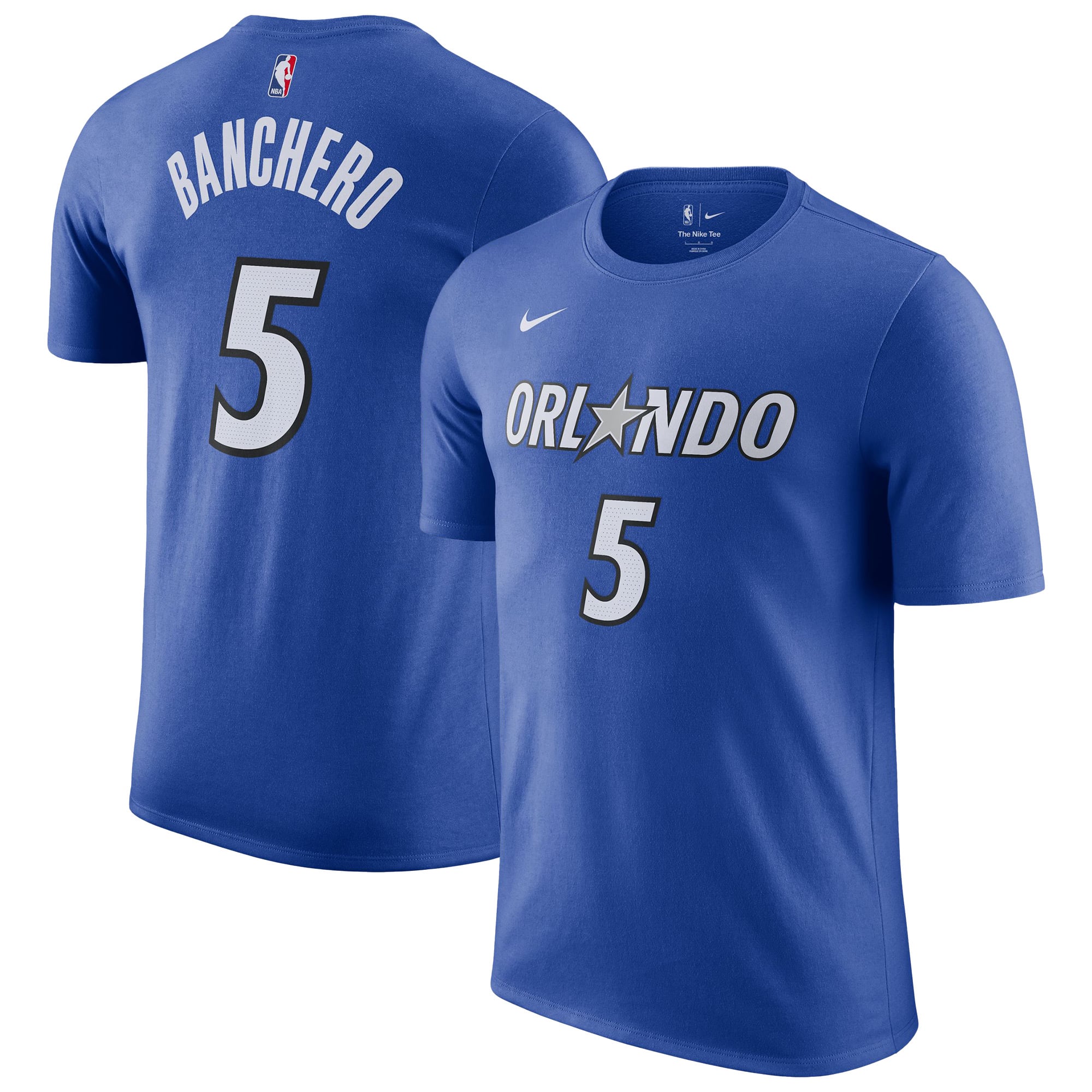 Men's Nike Paolo Banchero Blue Orlando Magic Icon Edition Name & Number T-Shirt