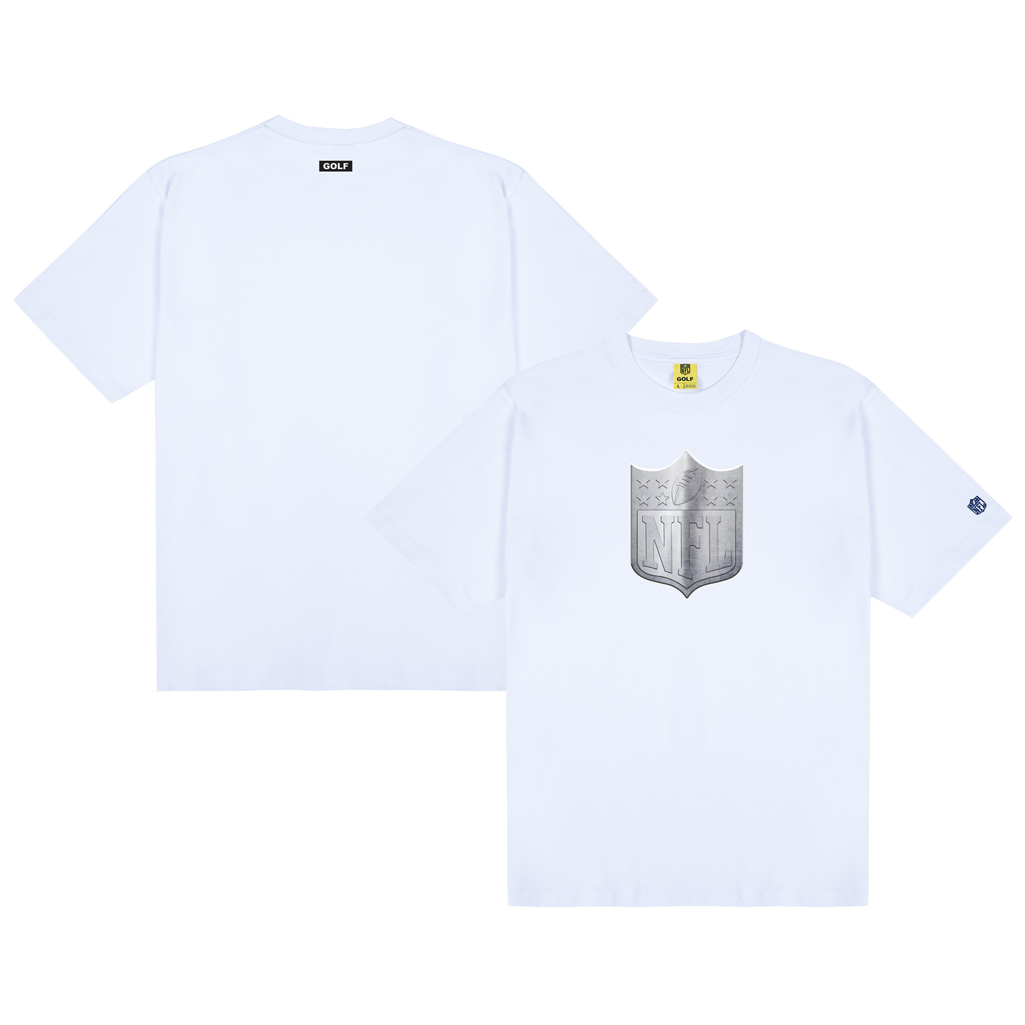 Men’s GOLF WANG White NFL Shield T-Shirt Men’s GOLF WANG White NFL Shield T-Shirt