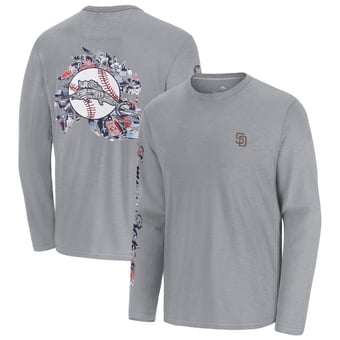 Men's Tommy Bahama Gray San Diego Padres Tropic Curveball Lux Long Sleeve T-Shirt