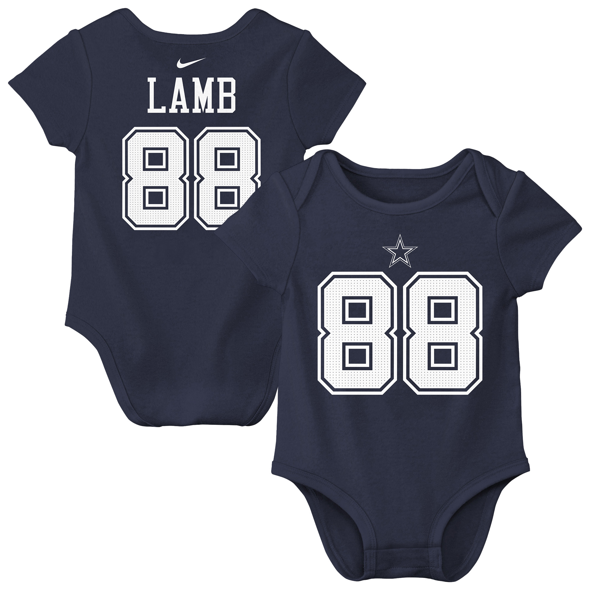 Infant Nike CeeDee Lamb Navy Dallas Cowboys  Player Name & Number Bodysuit