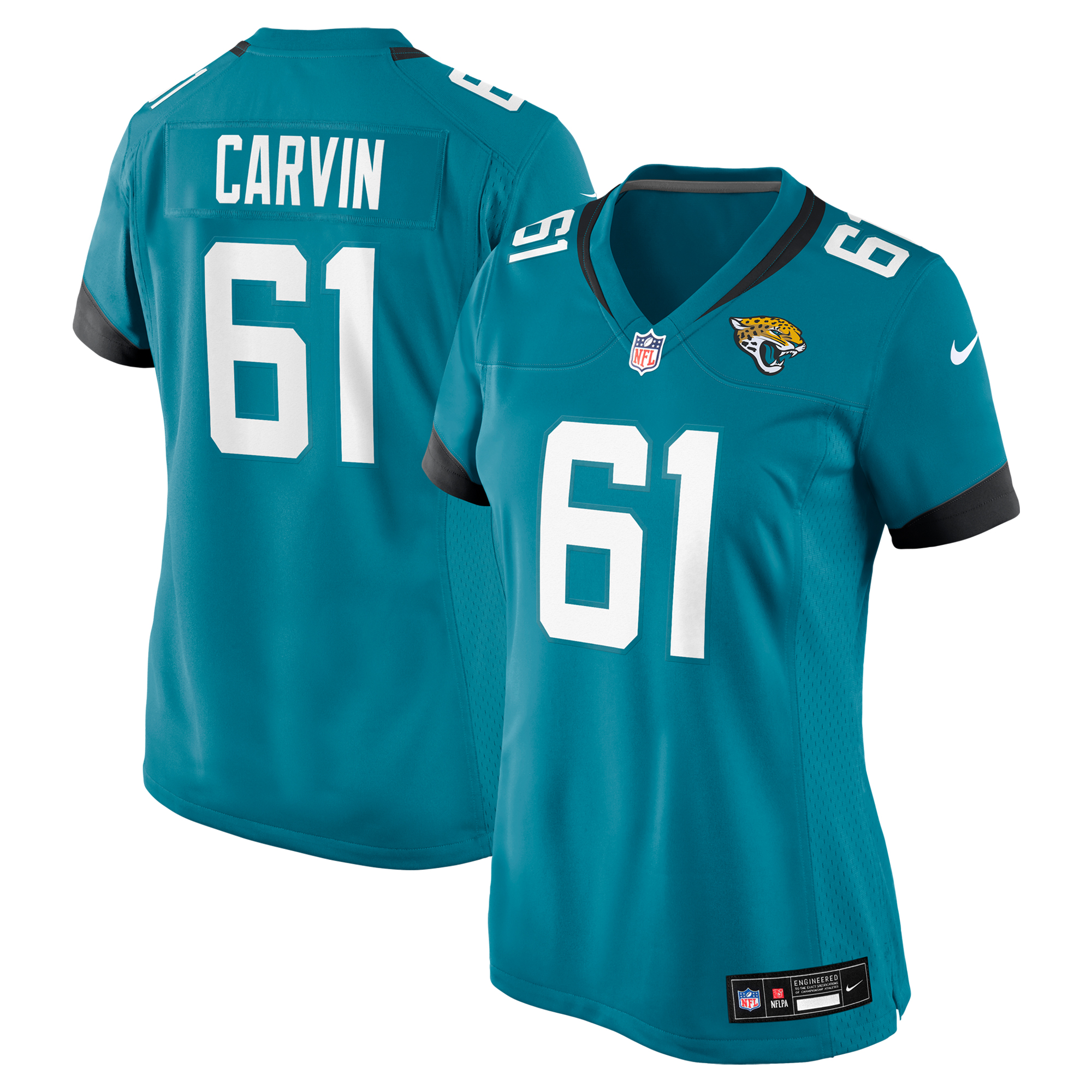Women's Nike Jerome Carvin  Teal Jacksonville Jaguars Team Game Jersey