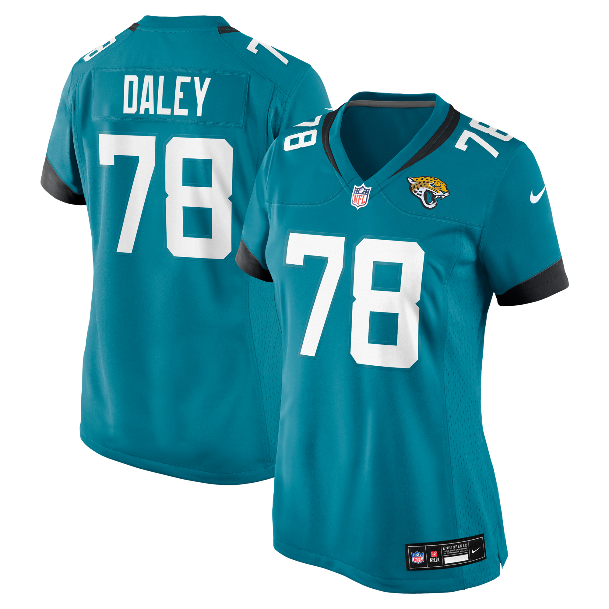 Women's Nike Dennis Daley  Teal Jacksonville Jaguars Team Game Jersey
